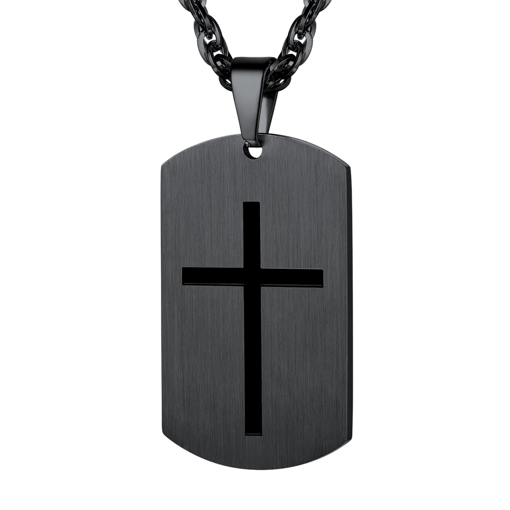 Cross Jewelry Dog Tag Necklace for Men