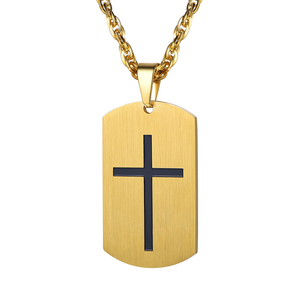 Cross Jewelry Dog Tag Necklace for Men