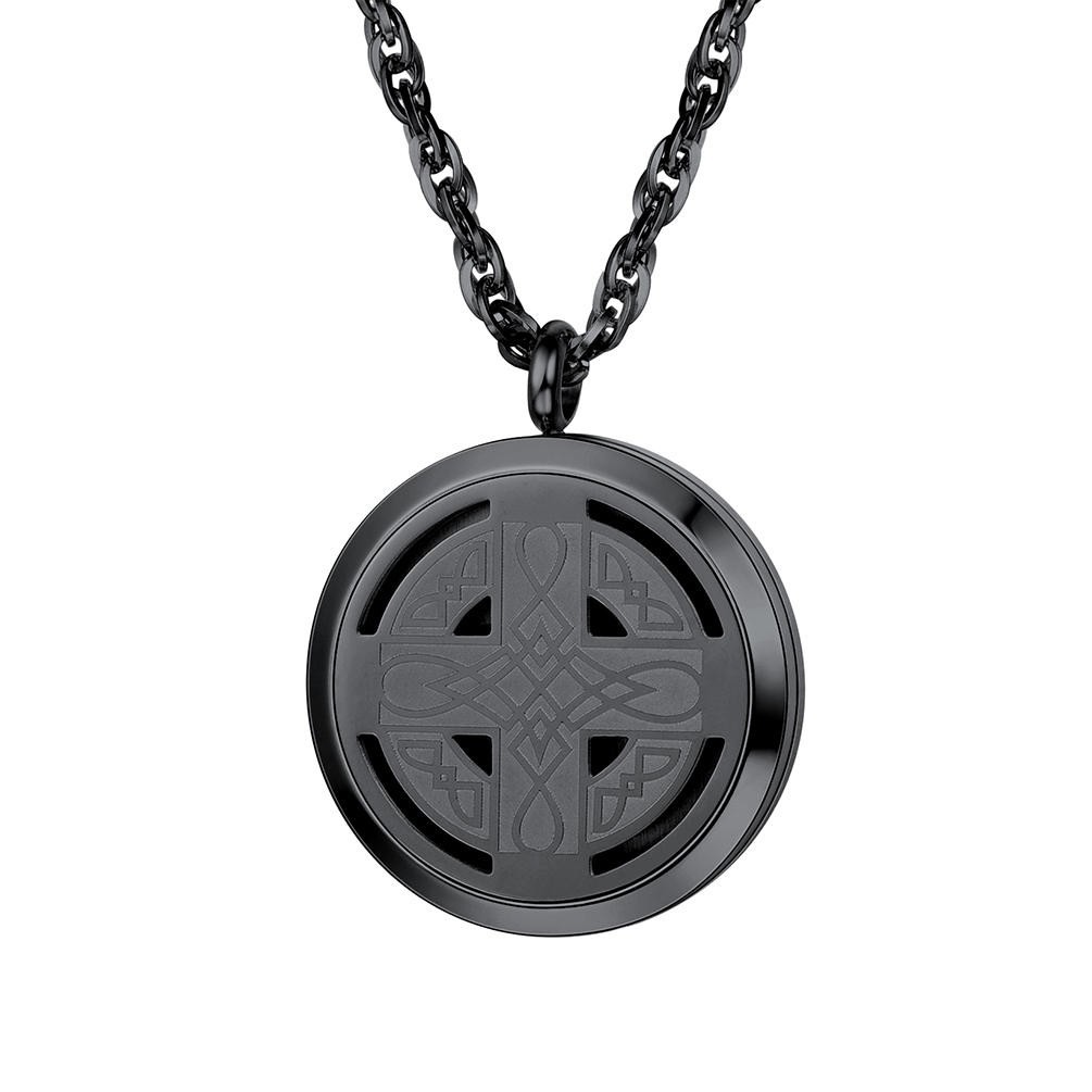 Diffuser Celtic knot cross locket Necklace