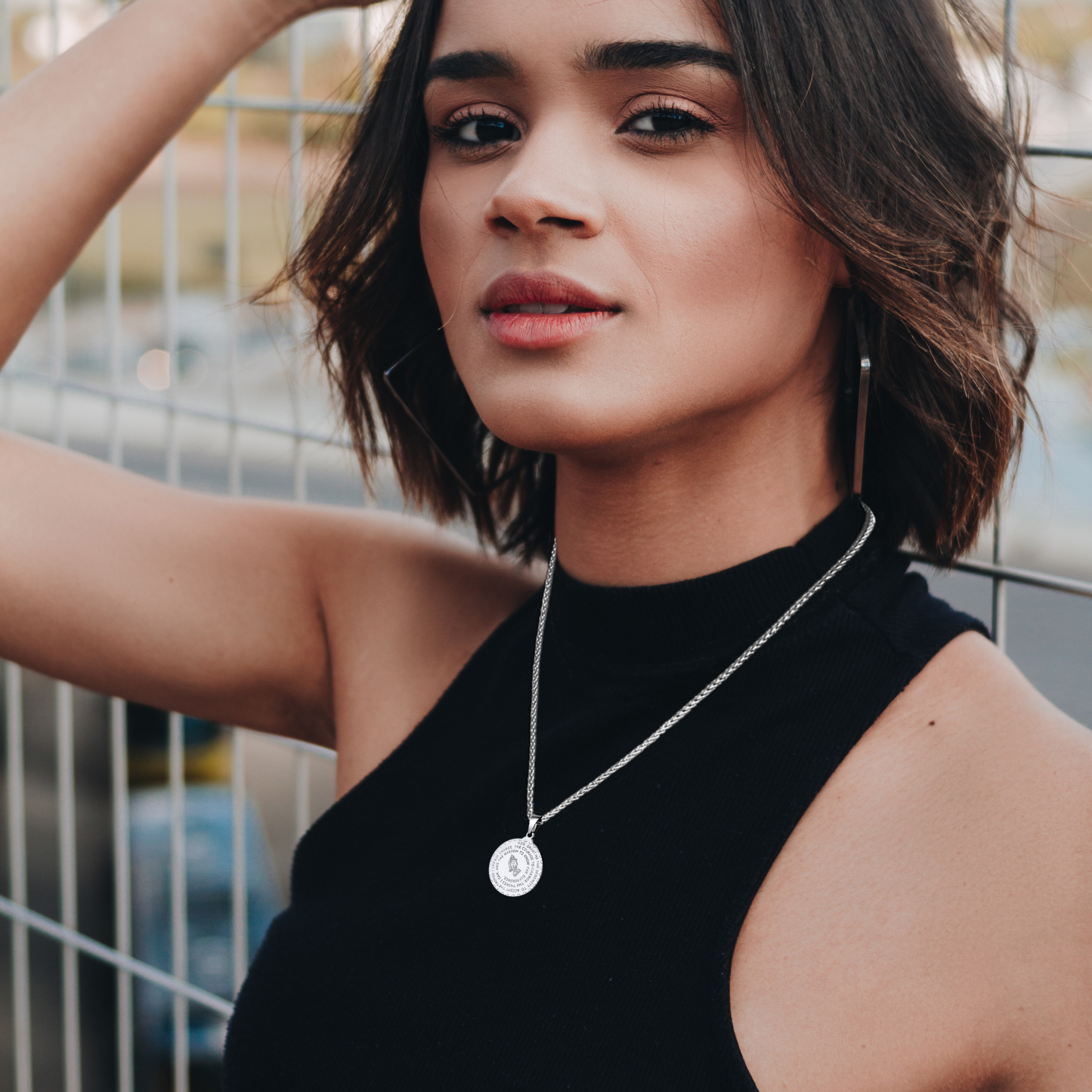 Praying Hands Pendant Necklace Styled for Women