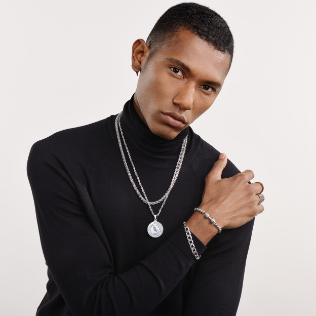 Praying Hands Pendant Necklace on Model