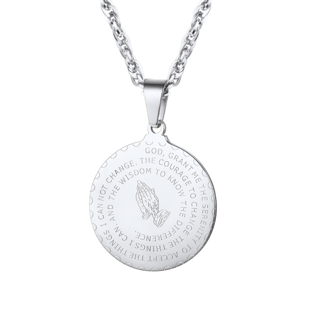 Praying Hands Pendant Necklace Minimal Design