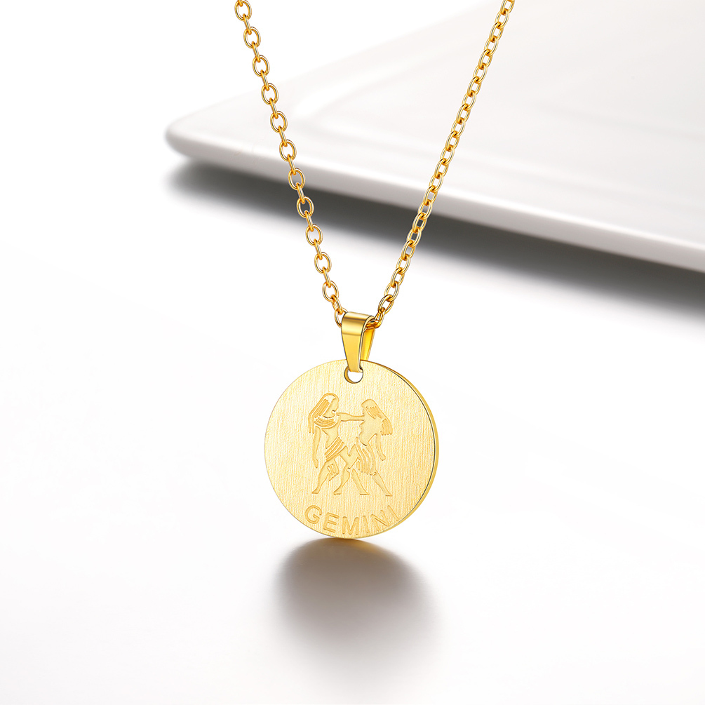 Gemini Zodiac Coin Necklace