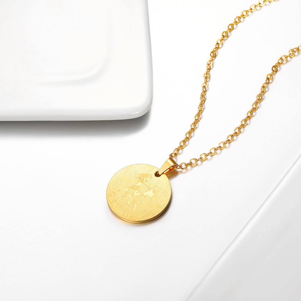 Gemini Zodiac Coin Necklace
