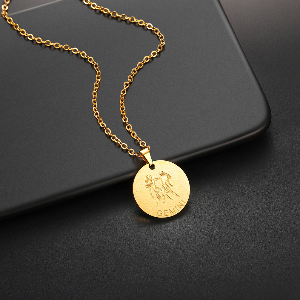 Gemini Zodiac Coin Necklace