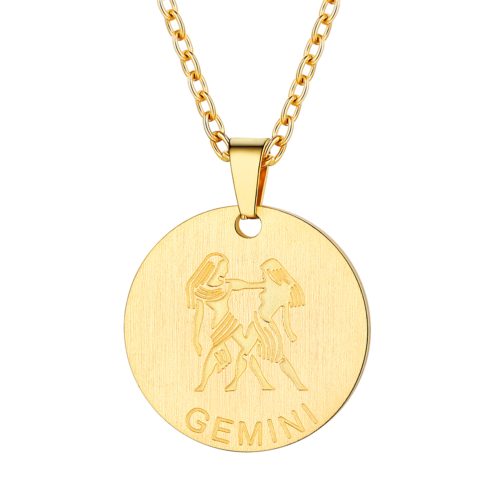 Gemini Zodiac Coin Necklace