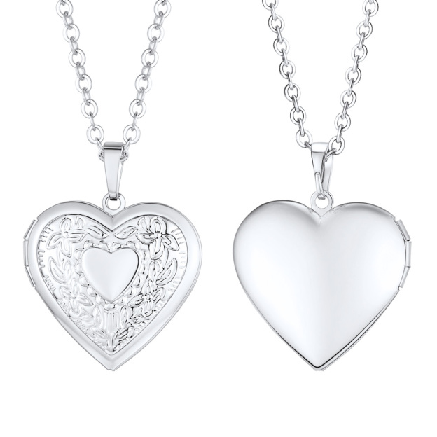 Sliver Customized Heart Necklace 