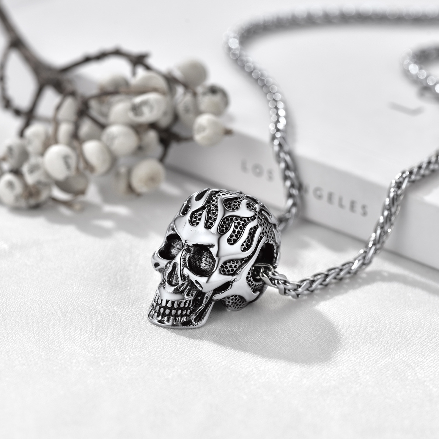 Black Skull Necklace for Men