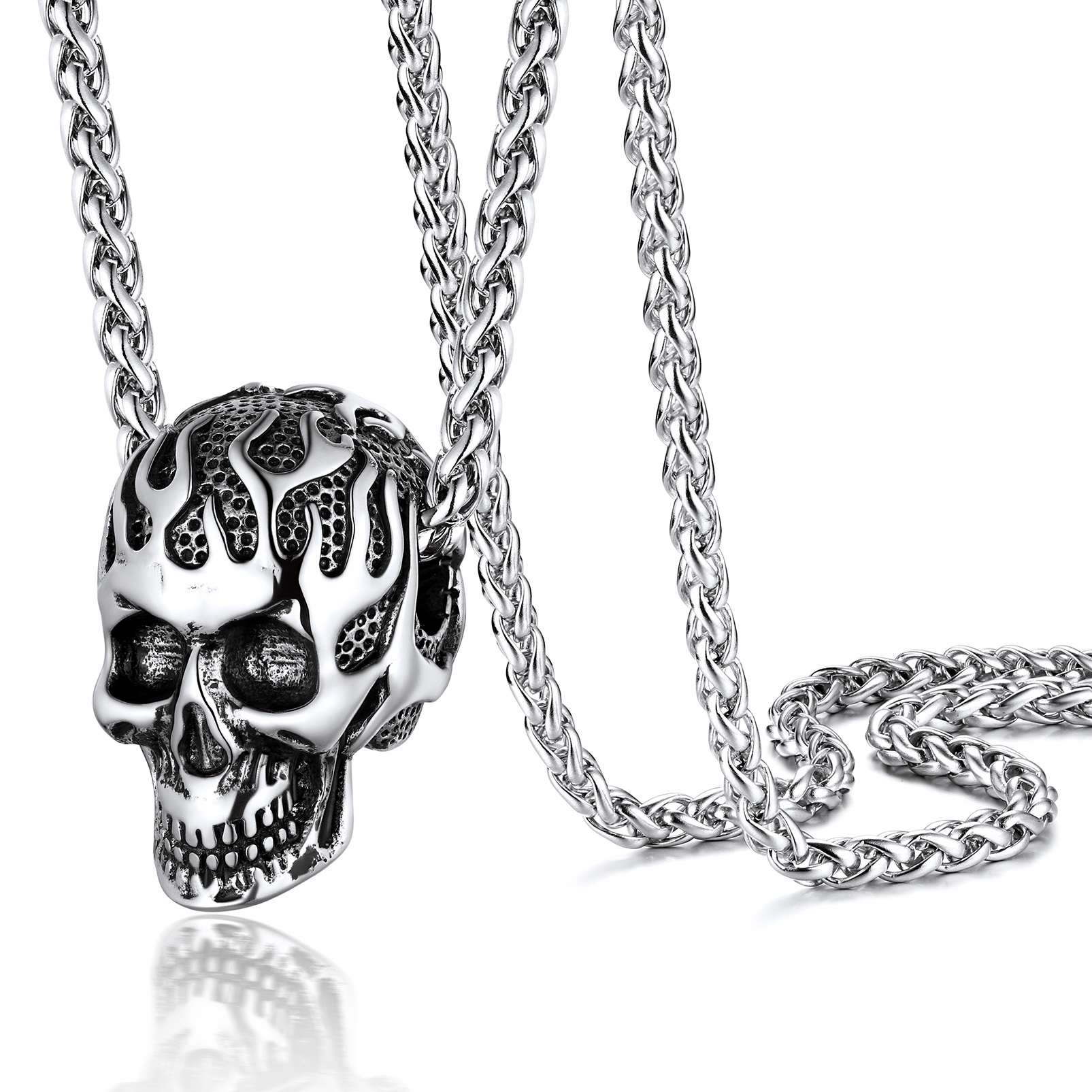 Black Skull Necklace for Men