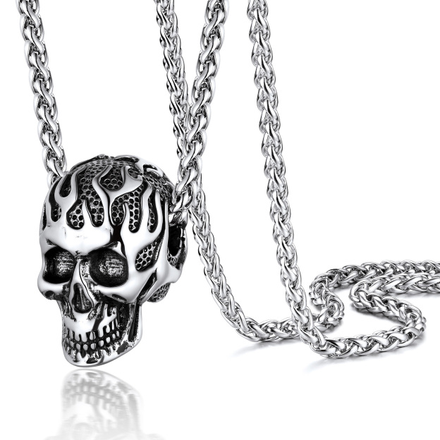 Black Skull Necklace for Men