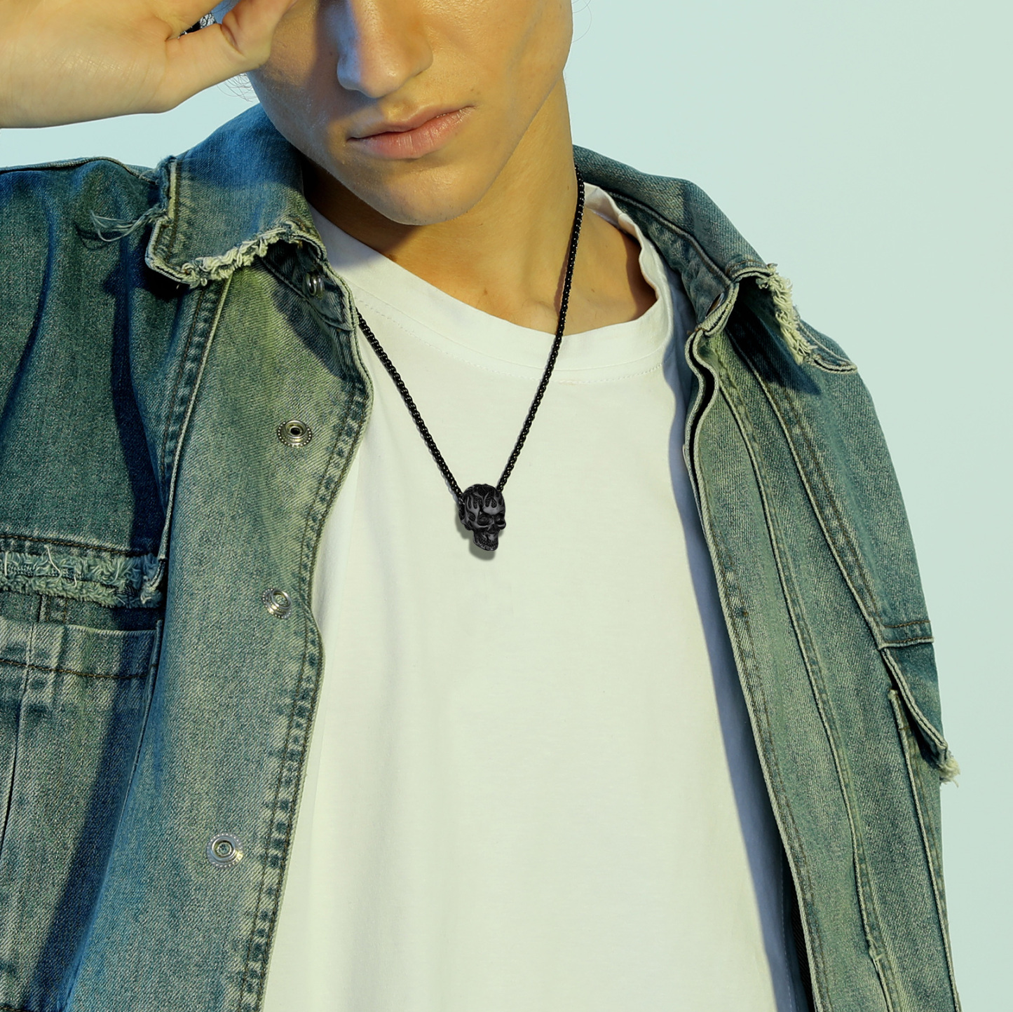Black Skull Necklace for Men