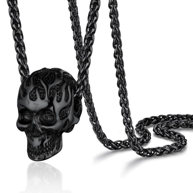 Black Skull Necklace for Men