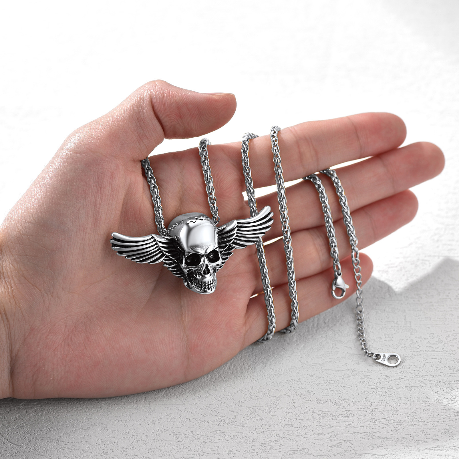 Halloween Wings Skull Necklace
