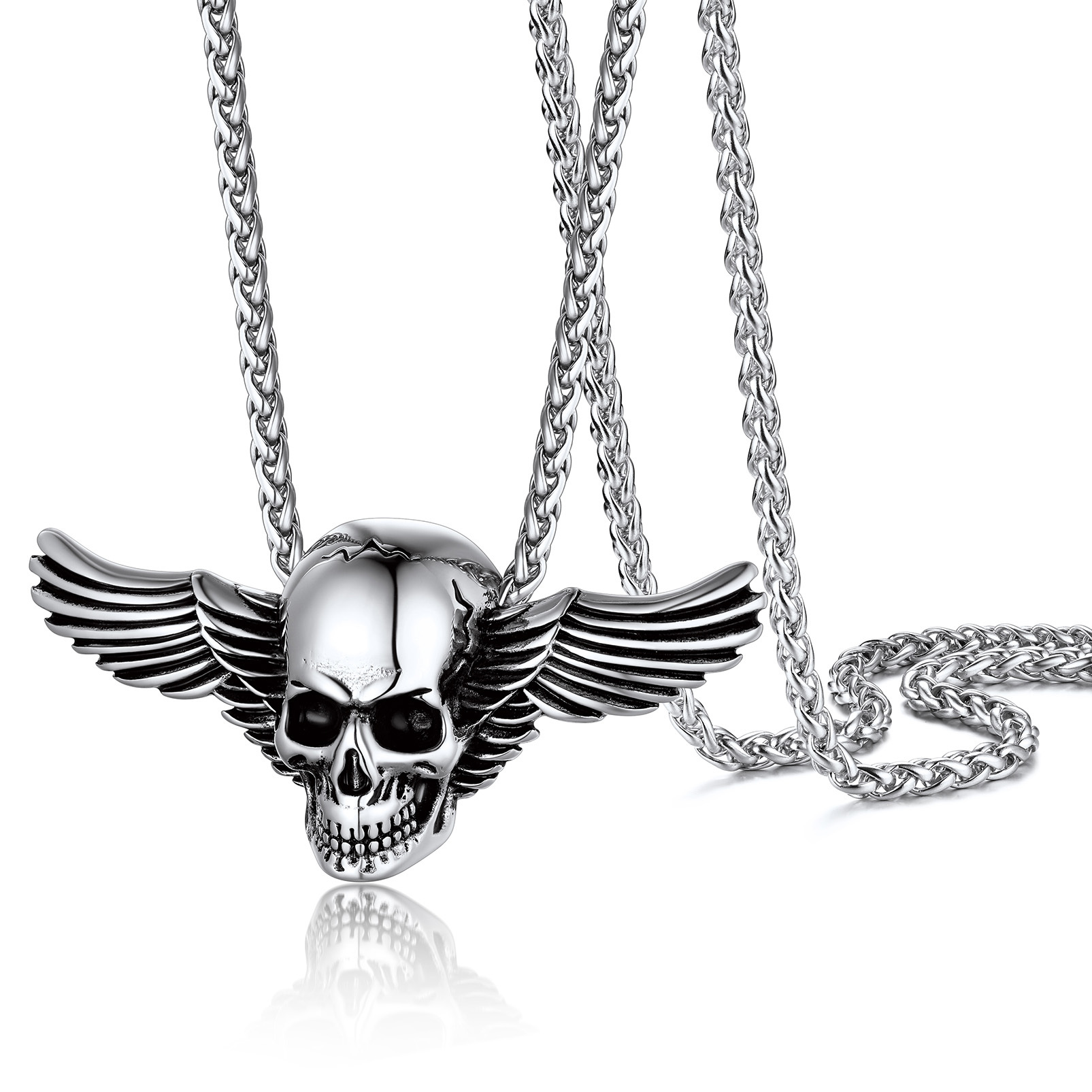 Halloween Wings Skull Necklace