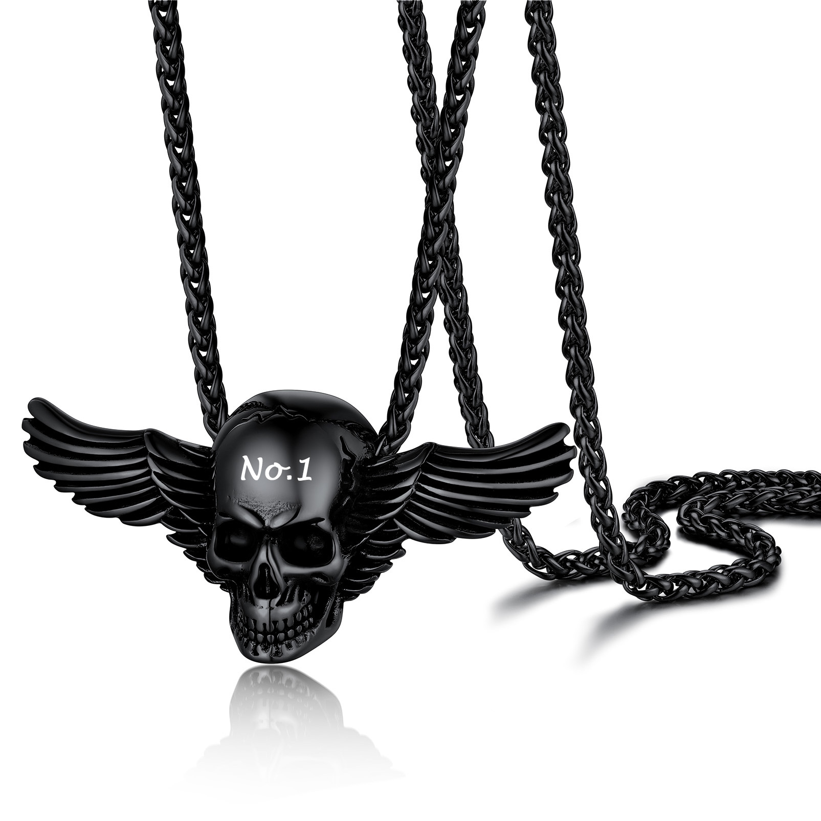 Halloween Wings Skull Necklace