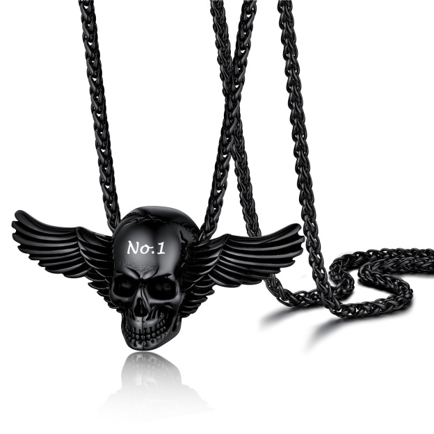 Halloween Wings Skull Necklace