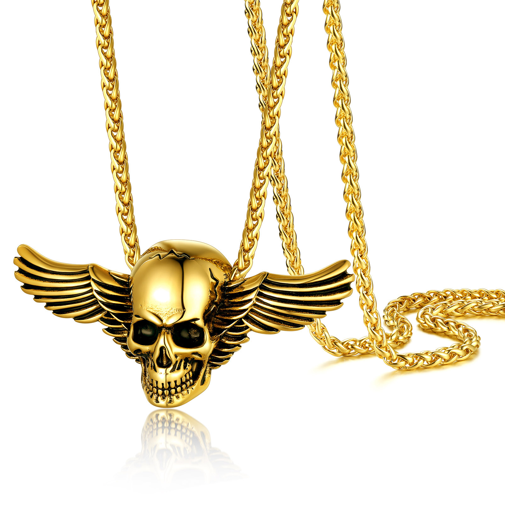 Halloween Wings Skull Necklace