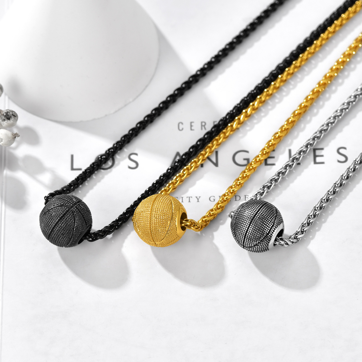 Gold Plated Basketball Necklace