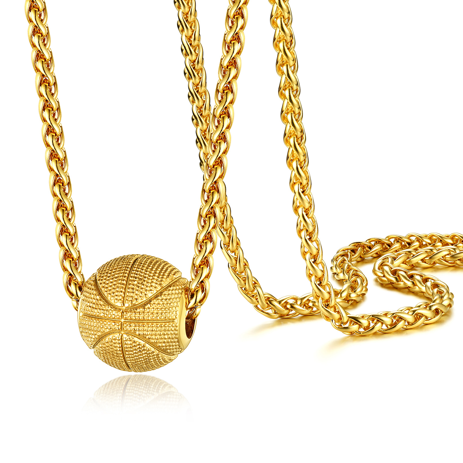 Gold Plated Basketball Necklace