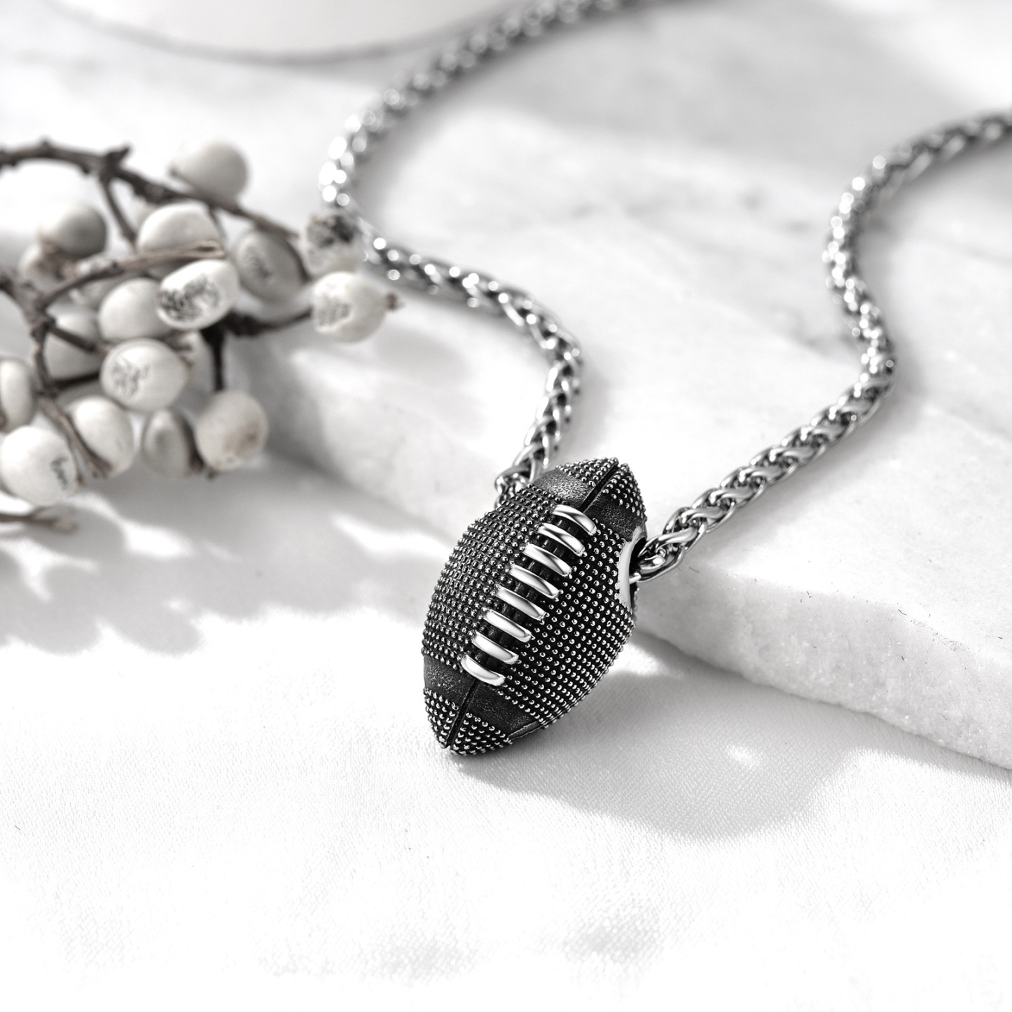 Football Gold Pendant Necklace