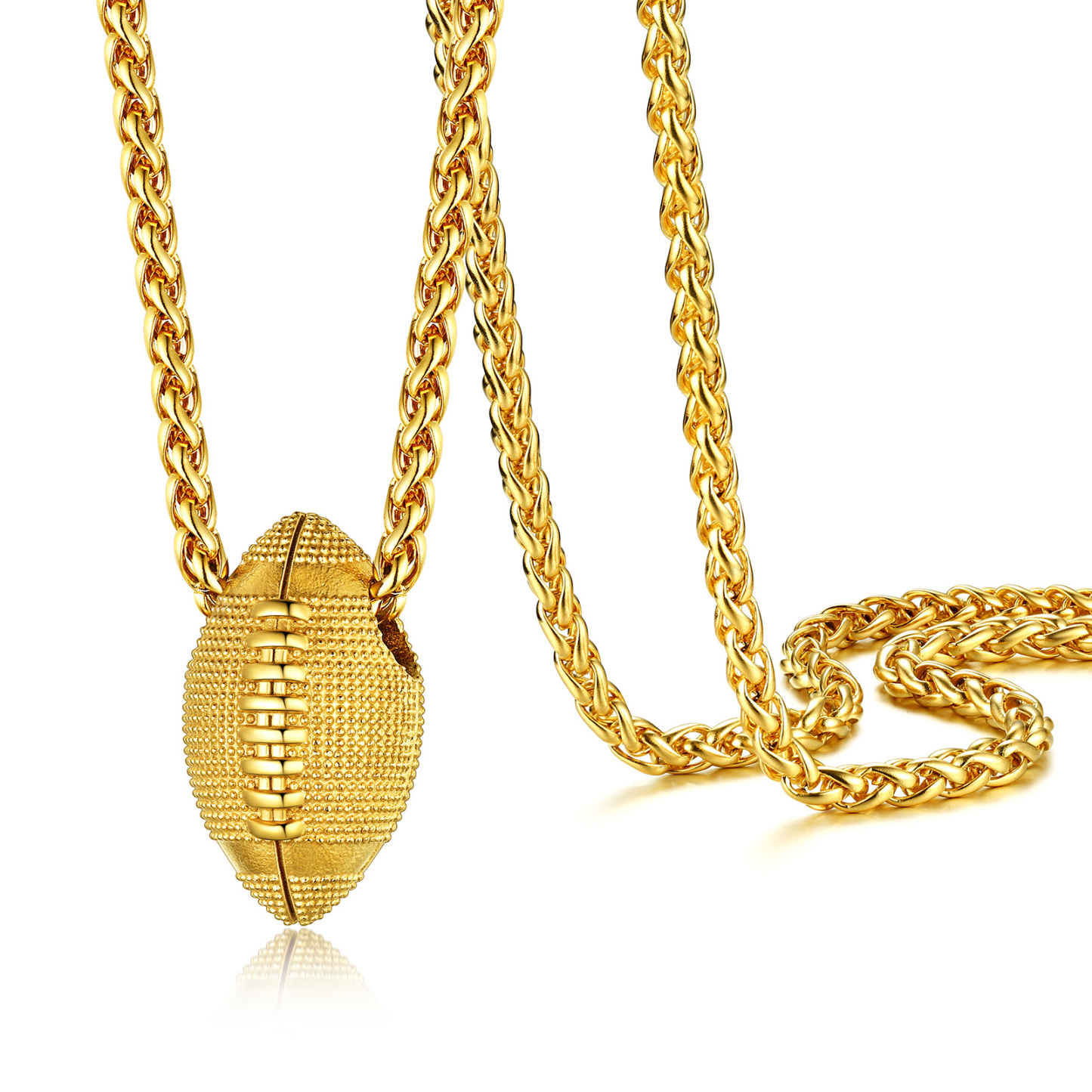 Football Gold Pendant Necklace