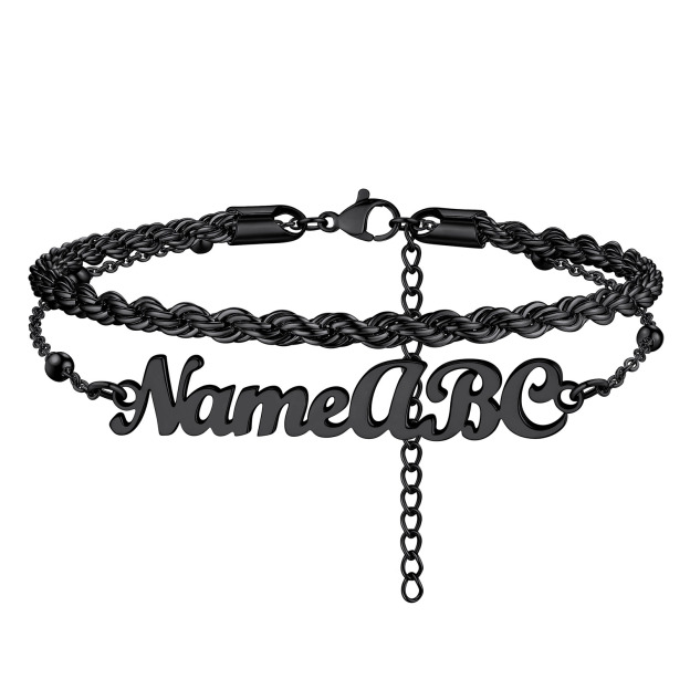 Black Cuban Link Anklets
