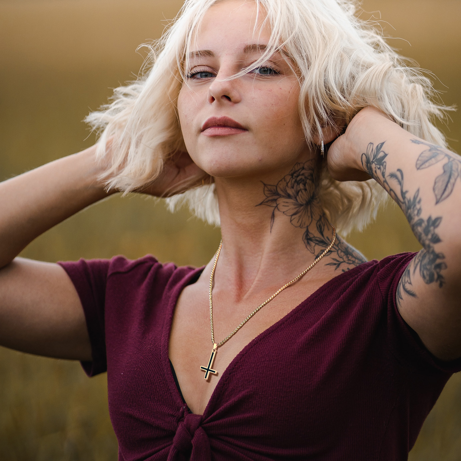 Upside Down Cross Necklace