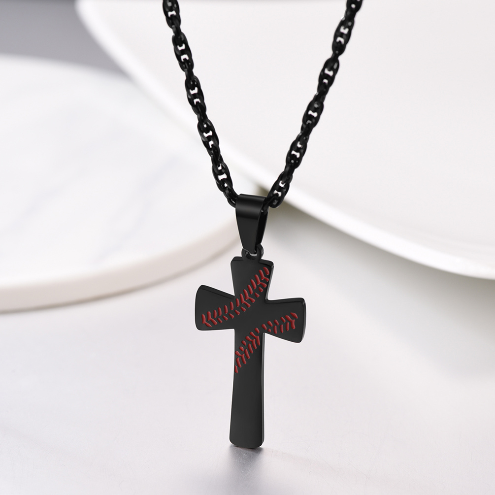 Baseball Cross Necklace for Men