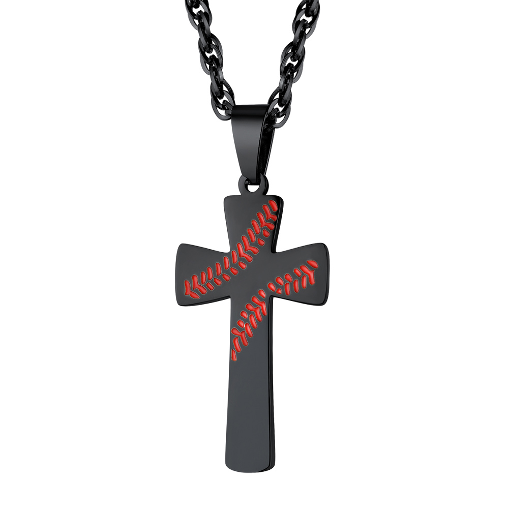 Baseball Cross Necklace for Men
