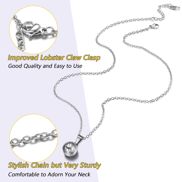 Volleyball necklace sturdy chain and lobster clasp detail
