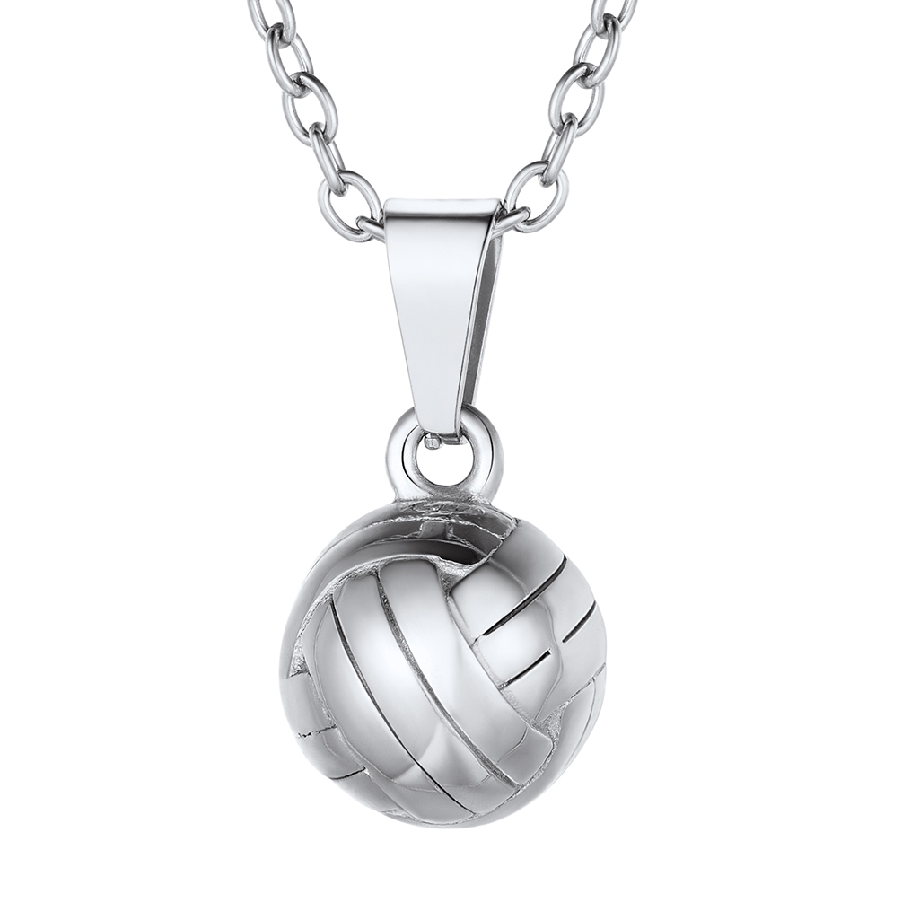 volleyball pendant necklace stainless steel charm
