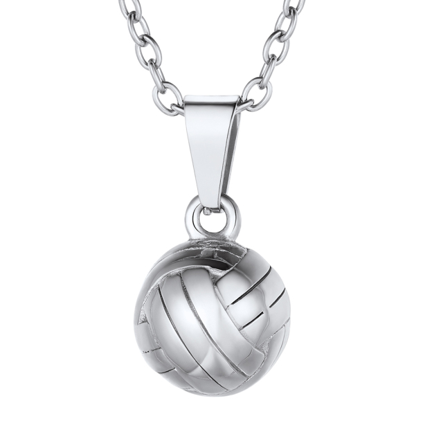 volleyball pendant necklace stainless steel charm