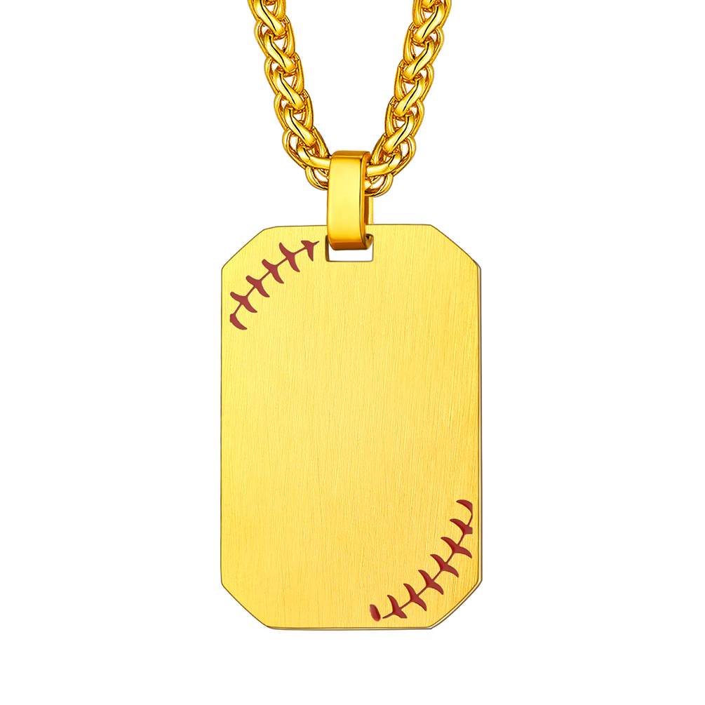 Baseball Dog Tag Necklace