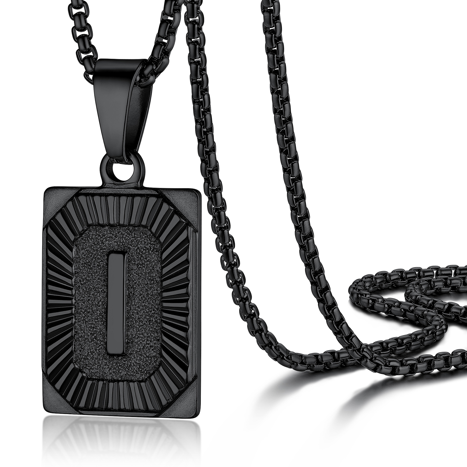 Initial Square Pendant Necklace