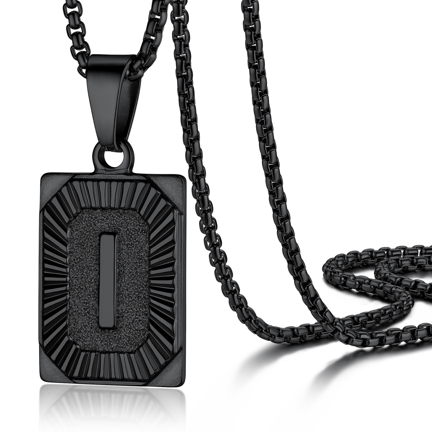 Initial Square Pendant Necklace
