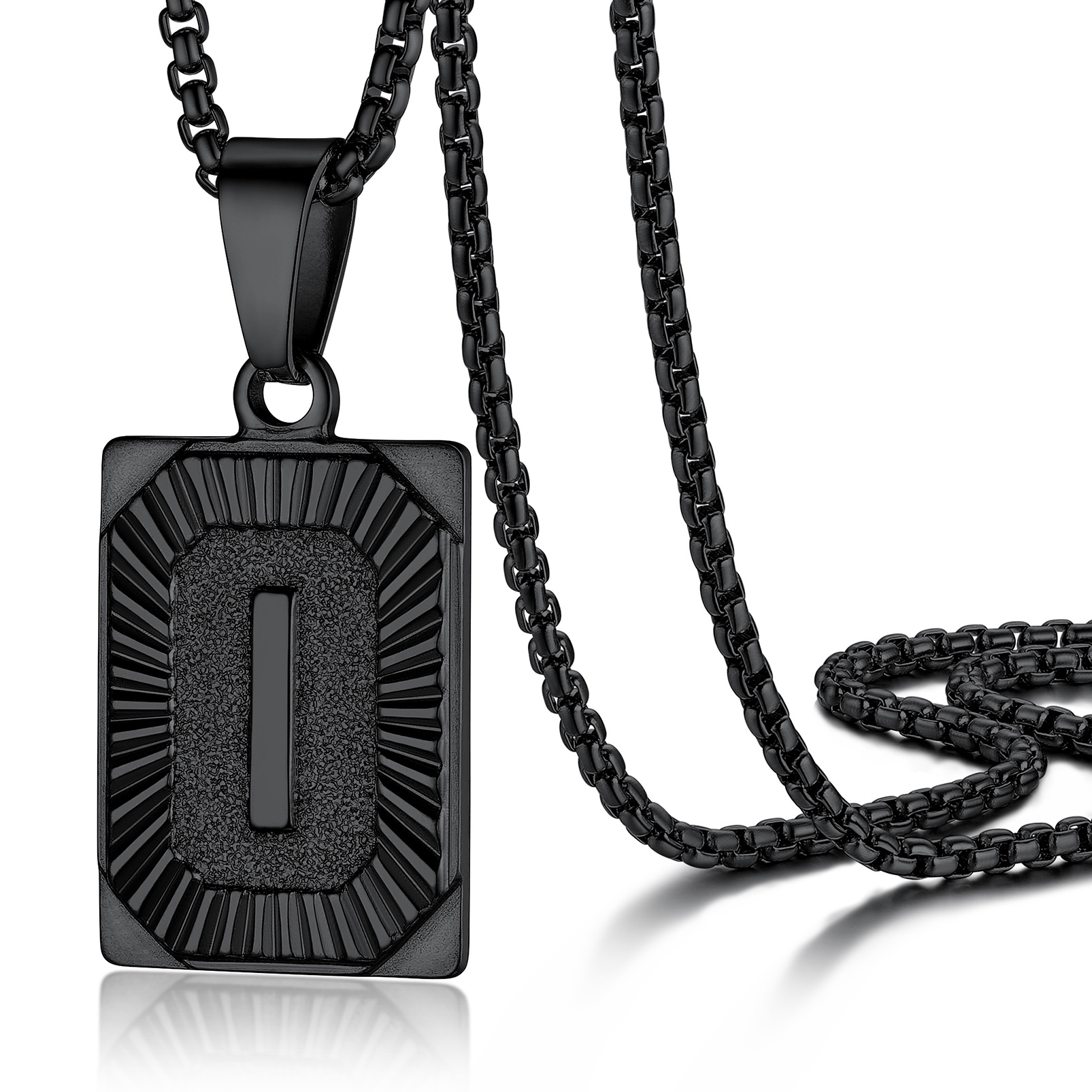 Initial Square Pendant Necklace