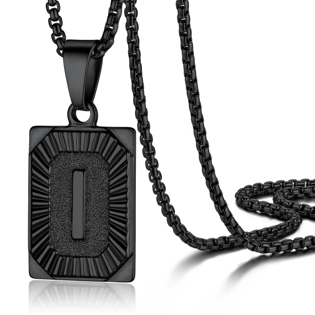 Initial Square Pendant Necklace