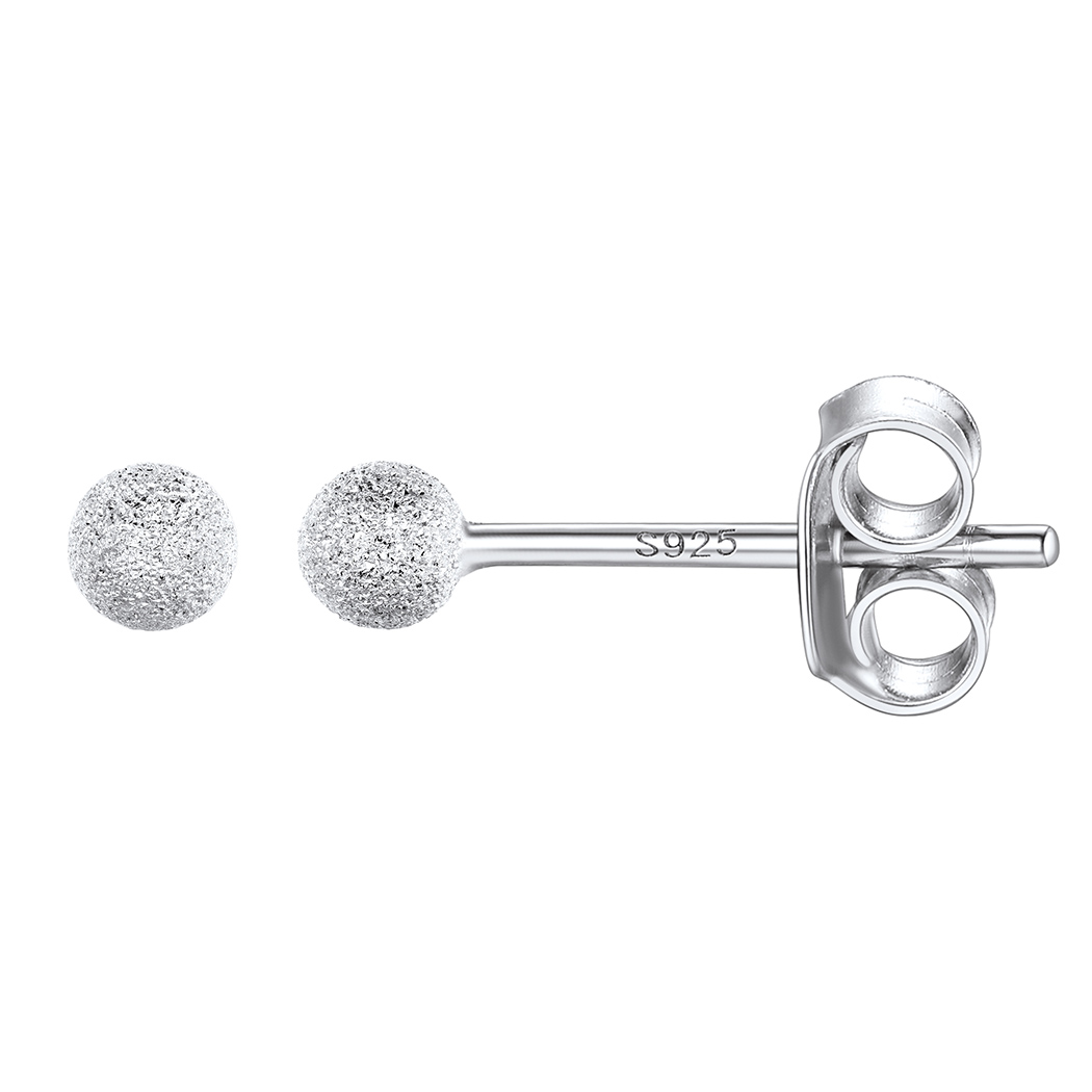 Silver Ball Stud Earrings