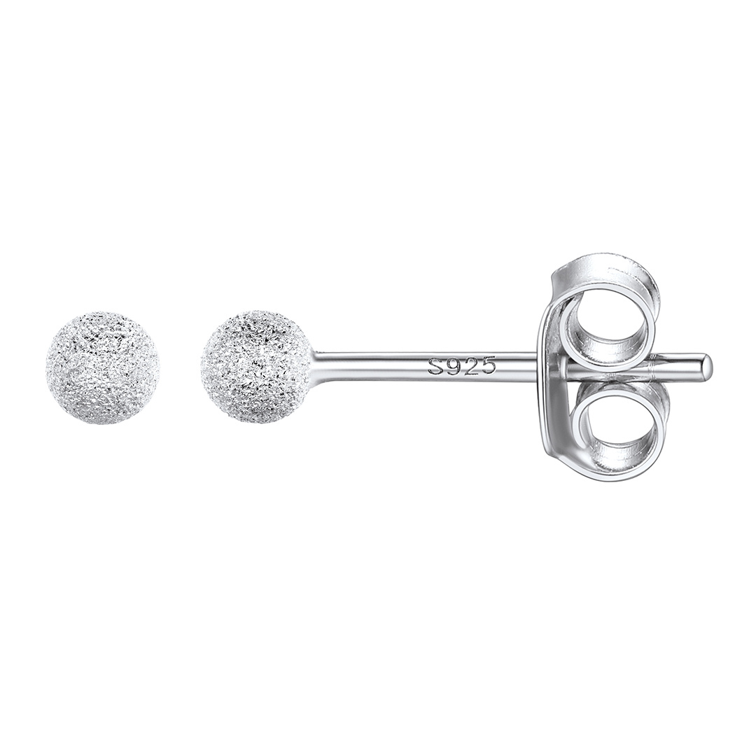 Silver Ball Stud Earrings