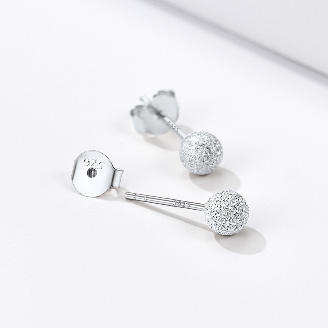 Silver Ball Stud Earrings