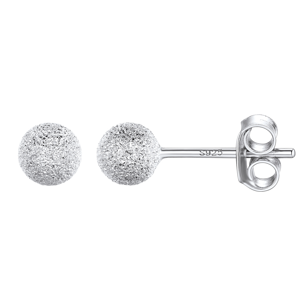 Silver Ball Stud Earrings 5mm