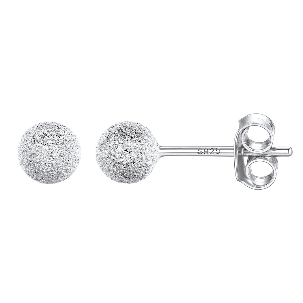 Silver Ball Stud Earrings 5mm