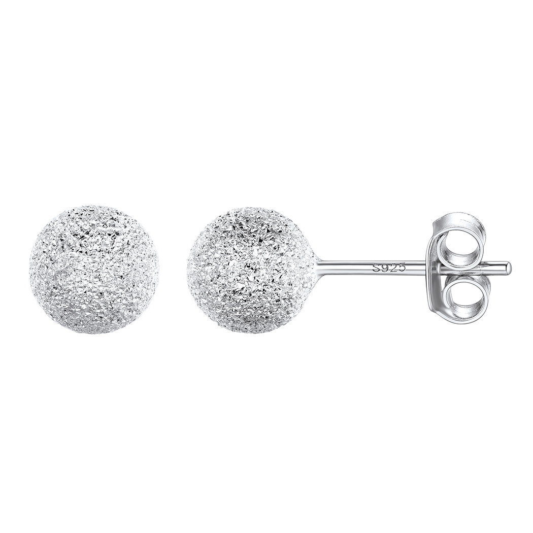 Silver Ball Stud Earrings 7mm