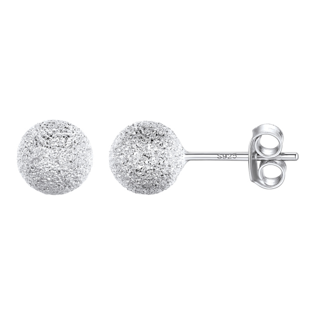 Silver Ball Stud Earrings 7mm