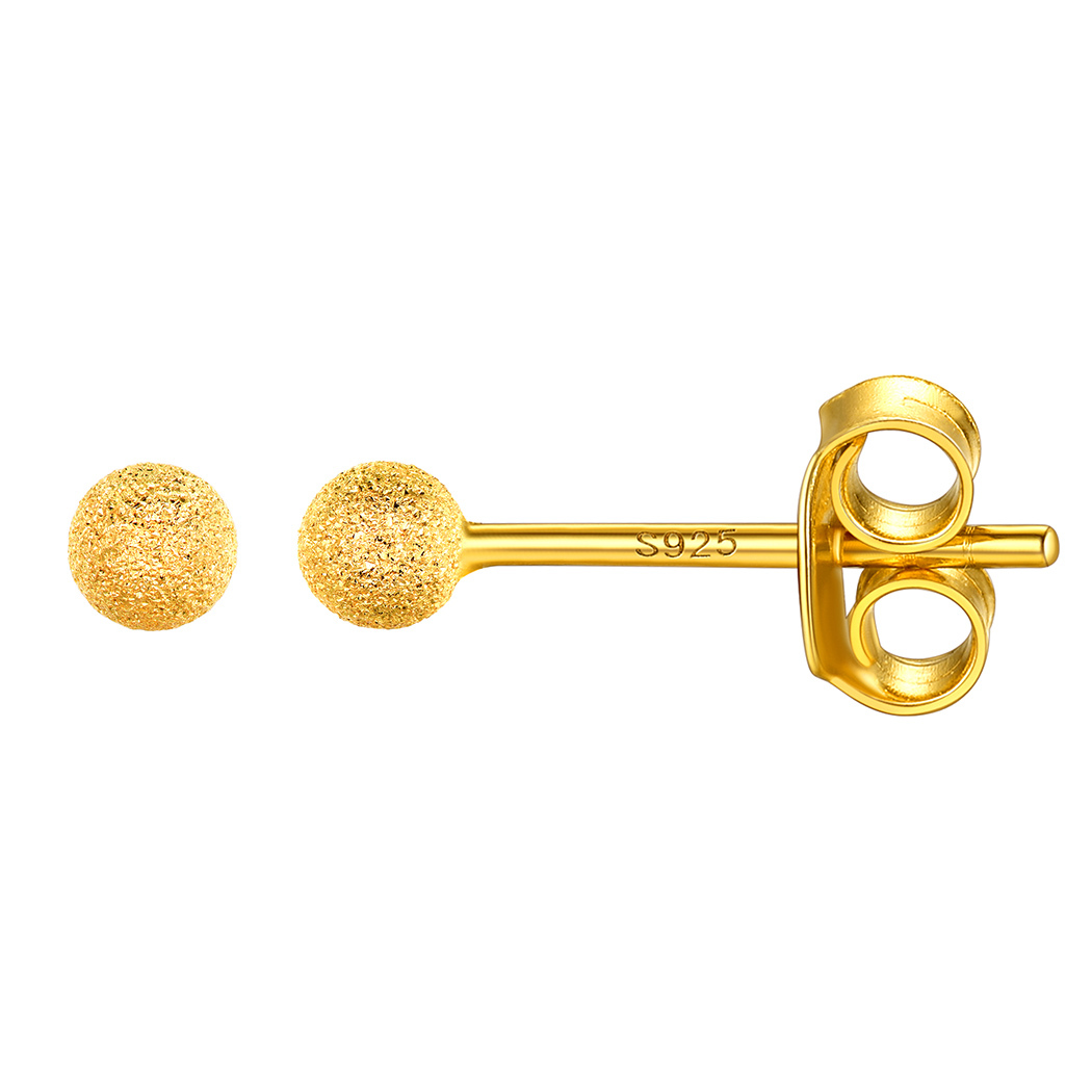 Silver Ball Stud Earrings