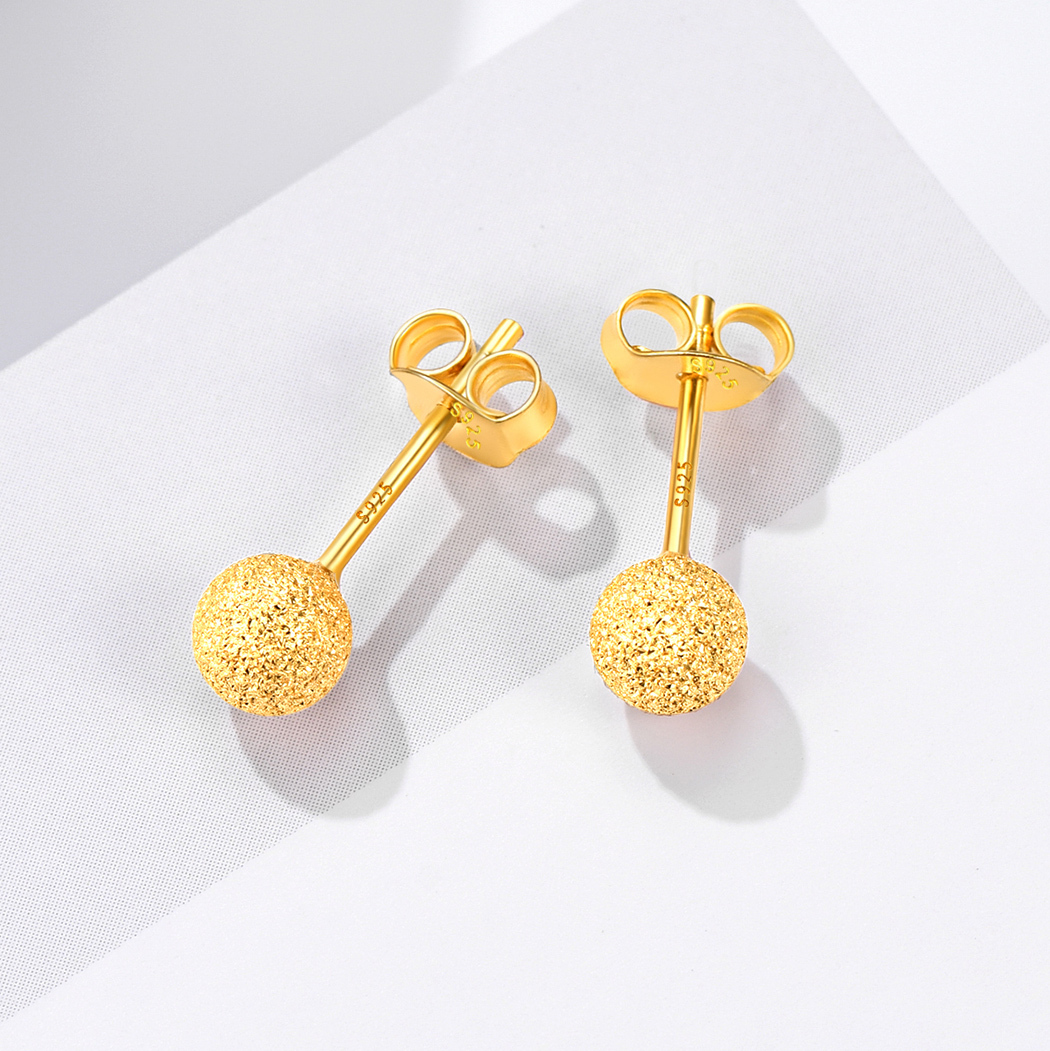 Silver Ball Stud Earrings