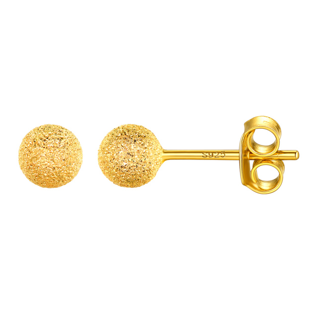 Silver Ball Stud Earrings Gold Plated 5mm