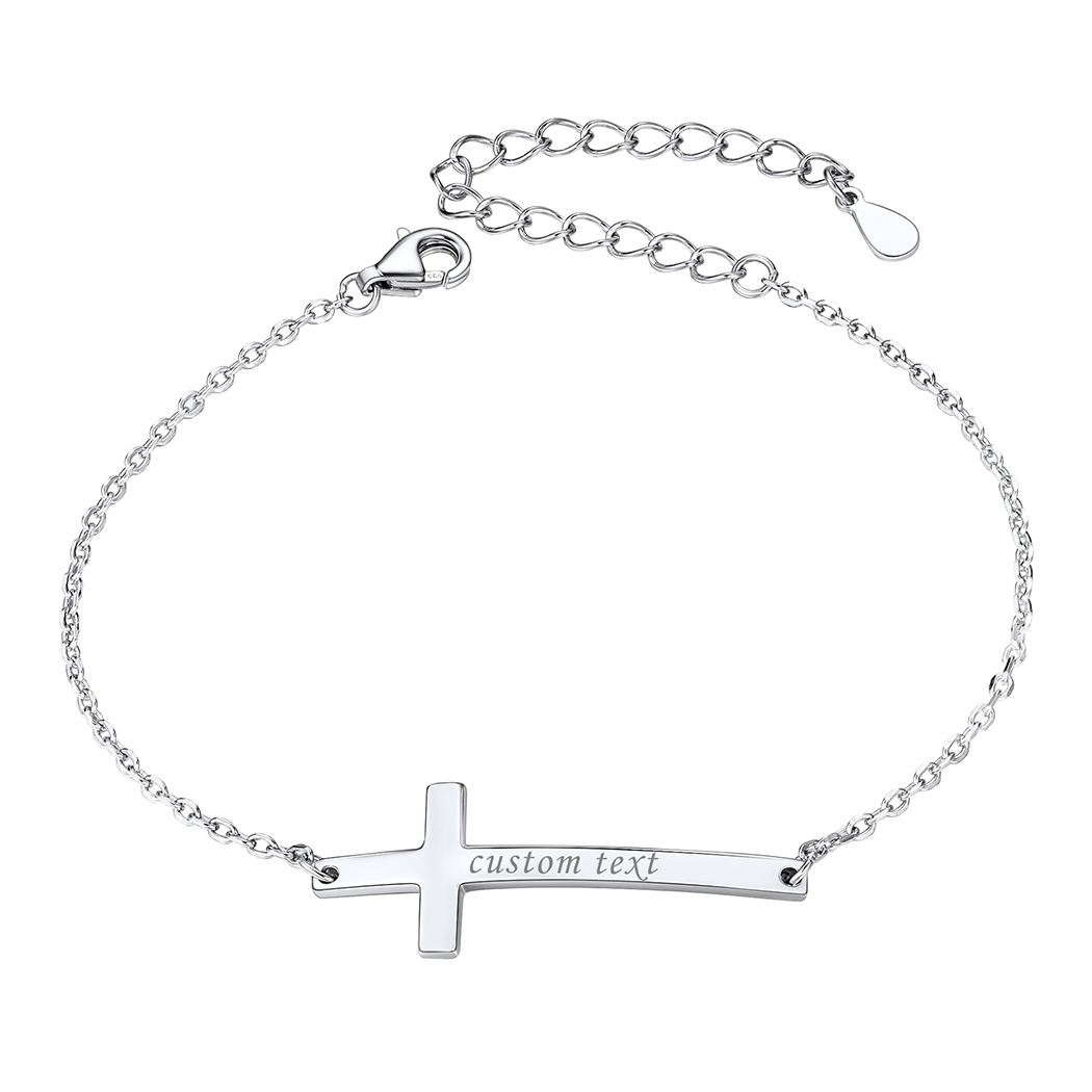 925 Sterling Silver Cross Bracelet