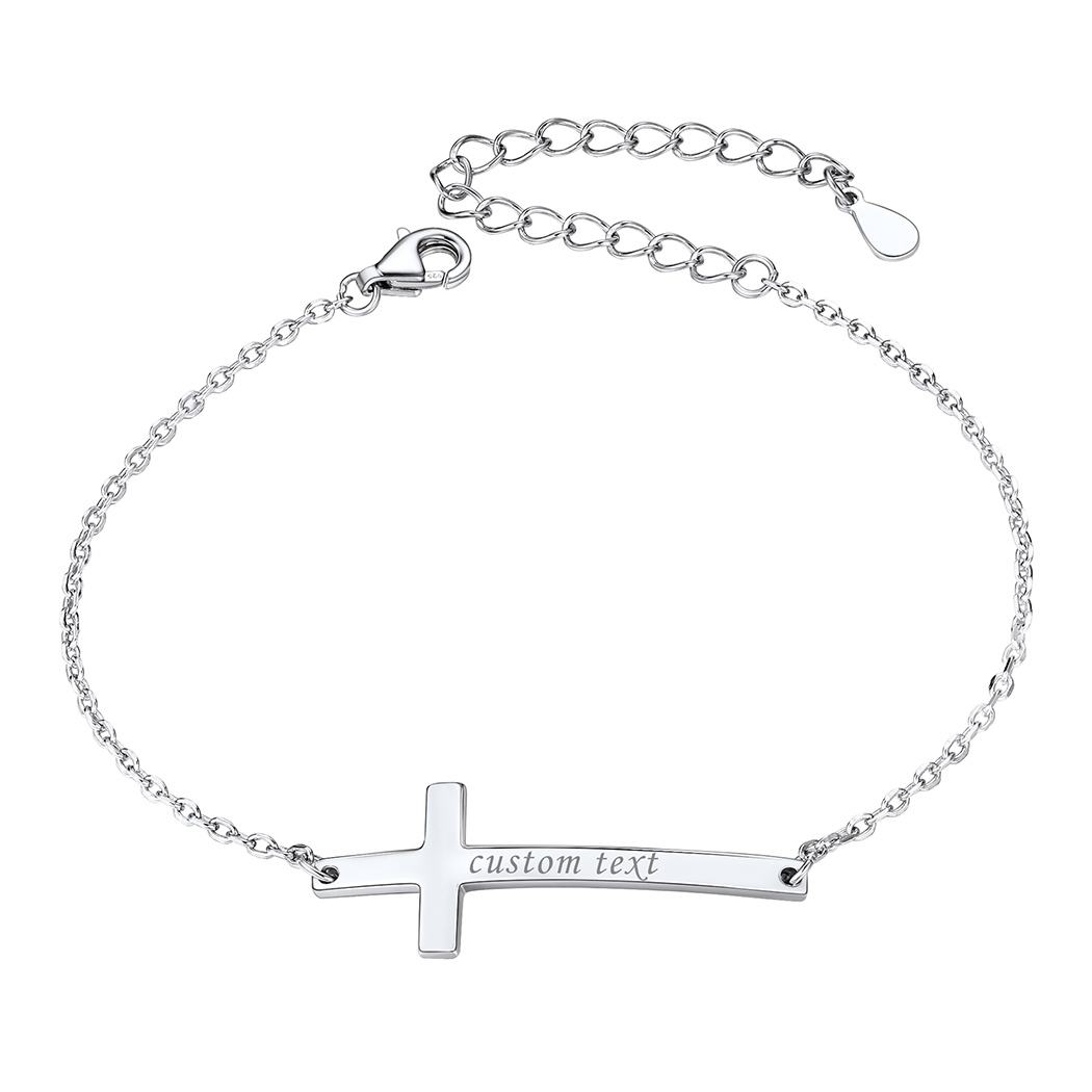 925 Sterling Silver Cross Bracelet