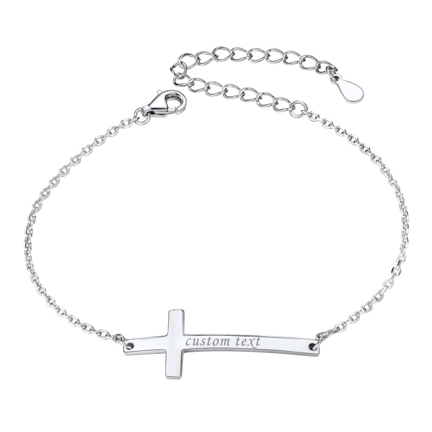 925 Sterling Silver Cross Bracelet